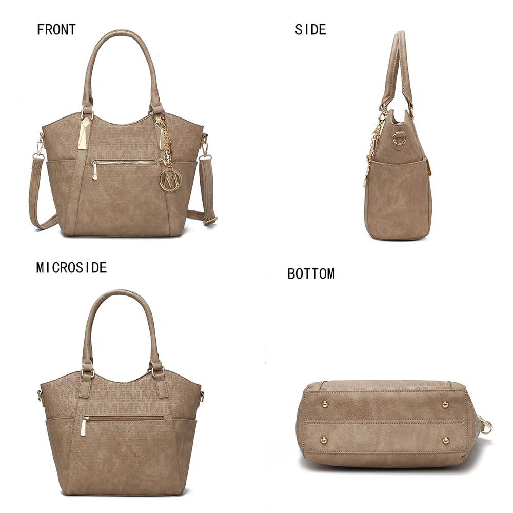 MKF Collection Signature Tote Bag for Women, Handbag Top-Handle Vegan Leather Purse by Mia K