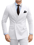 Double Breasted Suit Mens Slim Fit 2 Piece Mens Suit Blazer Dress Pants Set Formal Easter White Suit Men Prom Tuxedo Men M
