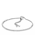 PANDORA Sparkling Slider Tennis Bracelet - Features Slider Clasp - Silver Bracelet for Women - Gift for Her - Sterling Silver with Cubic Zirconia - 9.1", No Gift Box