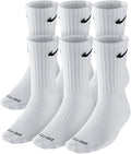 Nike Crew Socks (6 Pair) (US, Alpha, Large, Regular, Regular, Dri-Fit White)