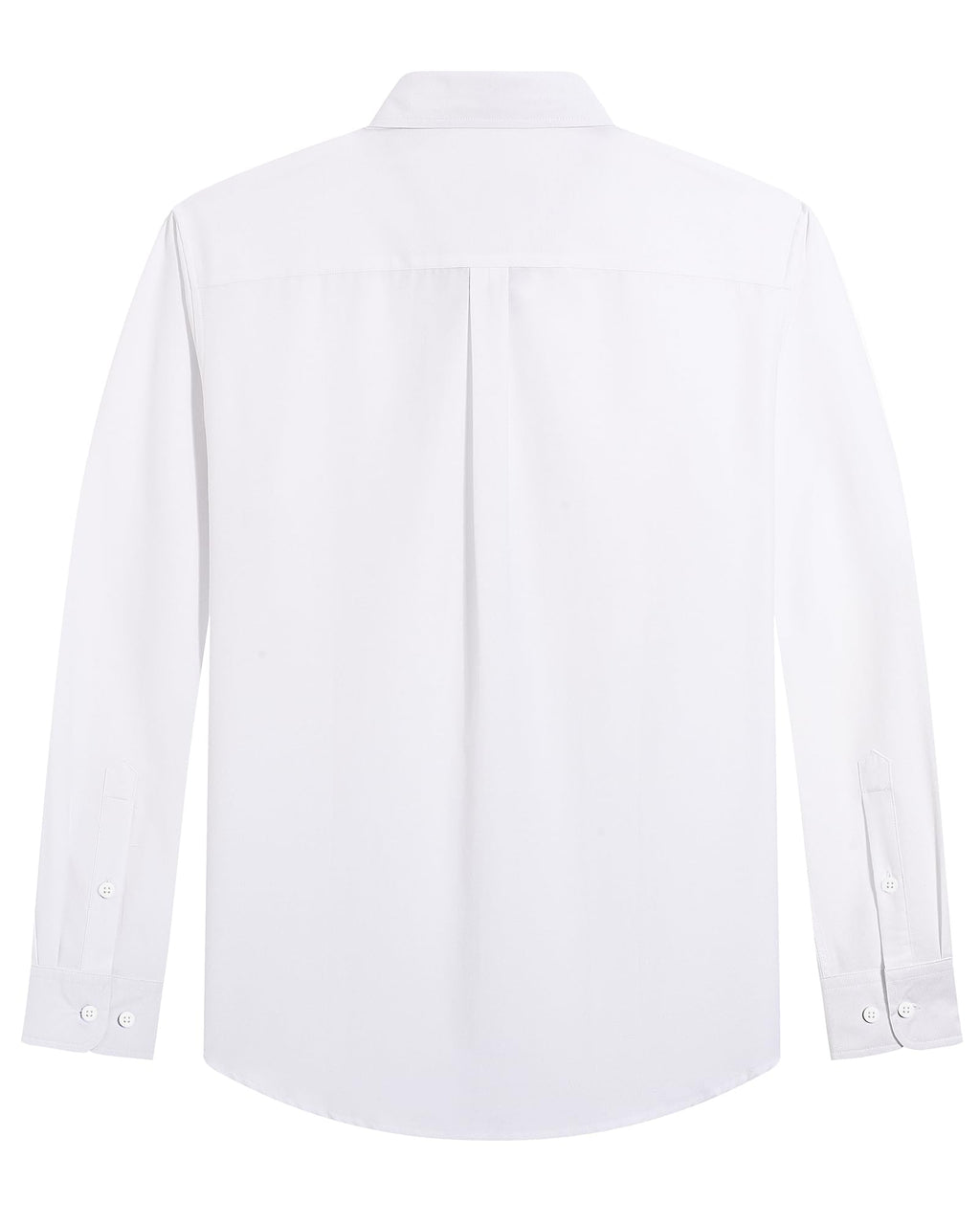J.VER Mens Cotton Oxford Shirts Long Sleeve Button Collar Shirt Solid Regular Fit Dress Shirts with Pocket A-White Large