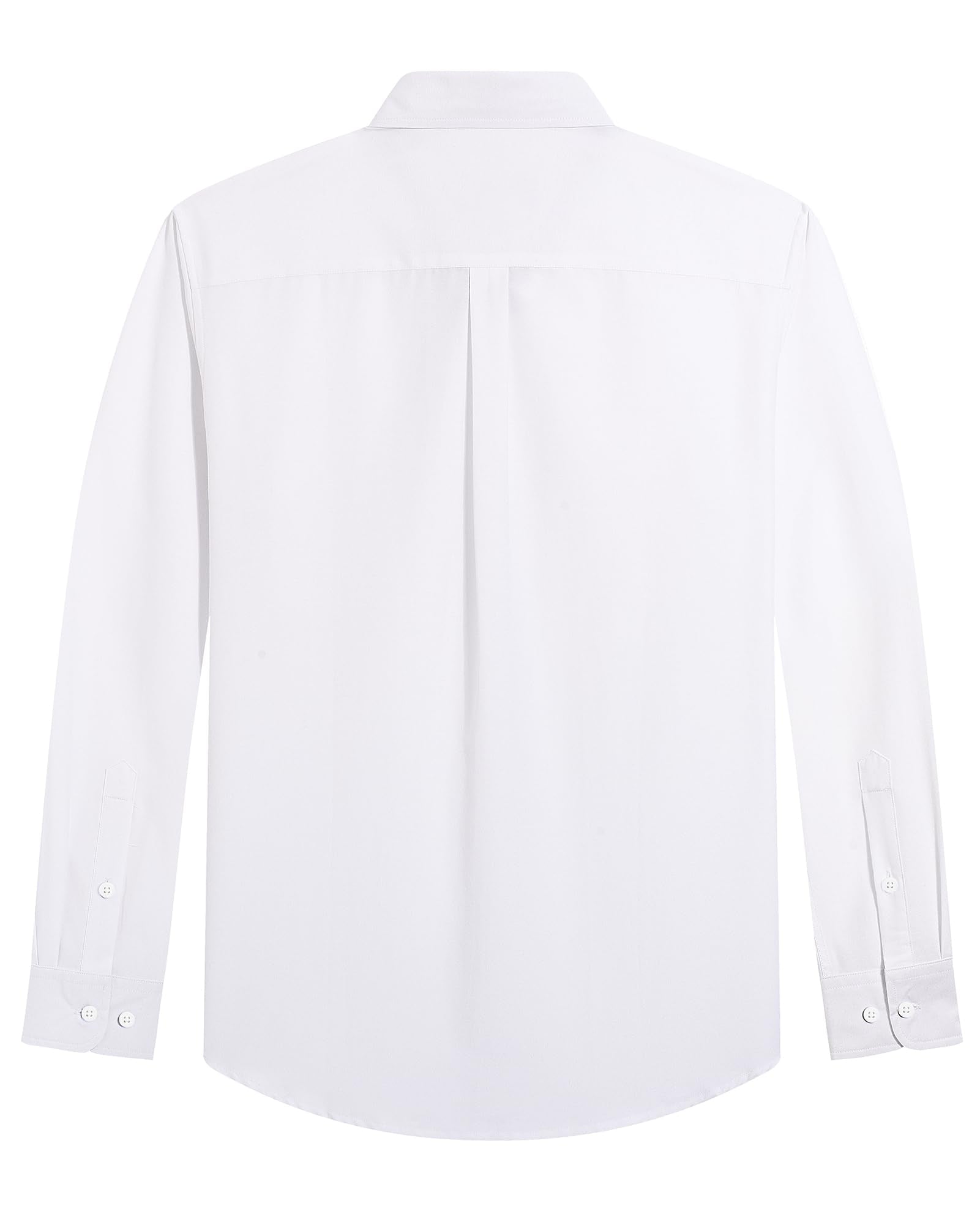 J.VER Mens Cotton Oxford Shirts Long Sleeve Button Collar Shirt Solid Regular Fit Dress Shirts with Pocket A-White Large
