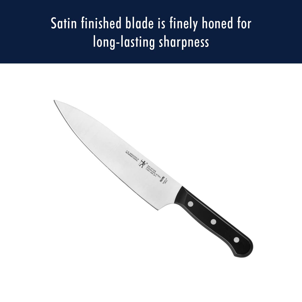 HENCKELS Solution Razor-Sharp 10-pc Knife Set, Chef Knife, Bread Knife, German Engineered Informed by 100+ Years of Mastery, Black/Stainless Steel