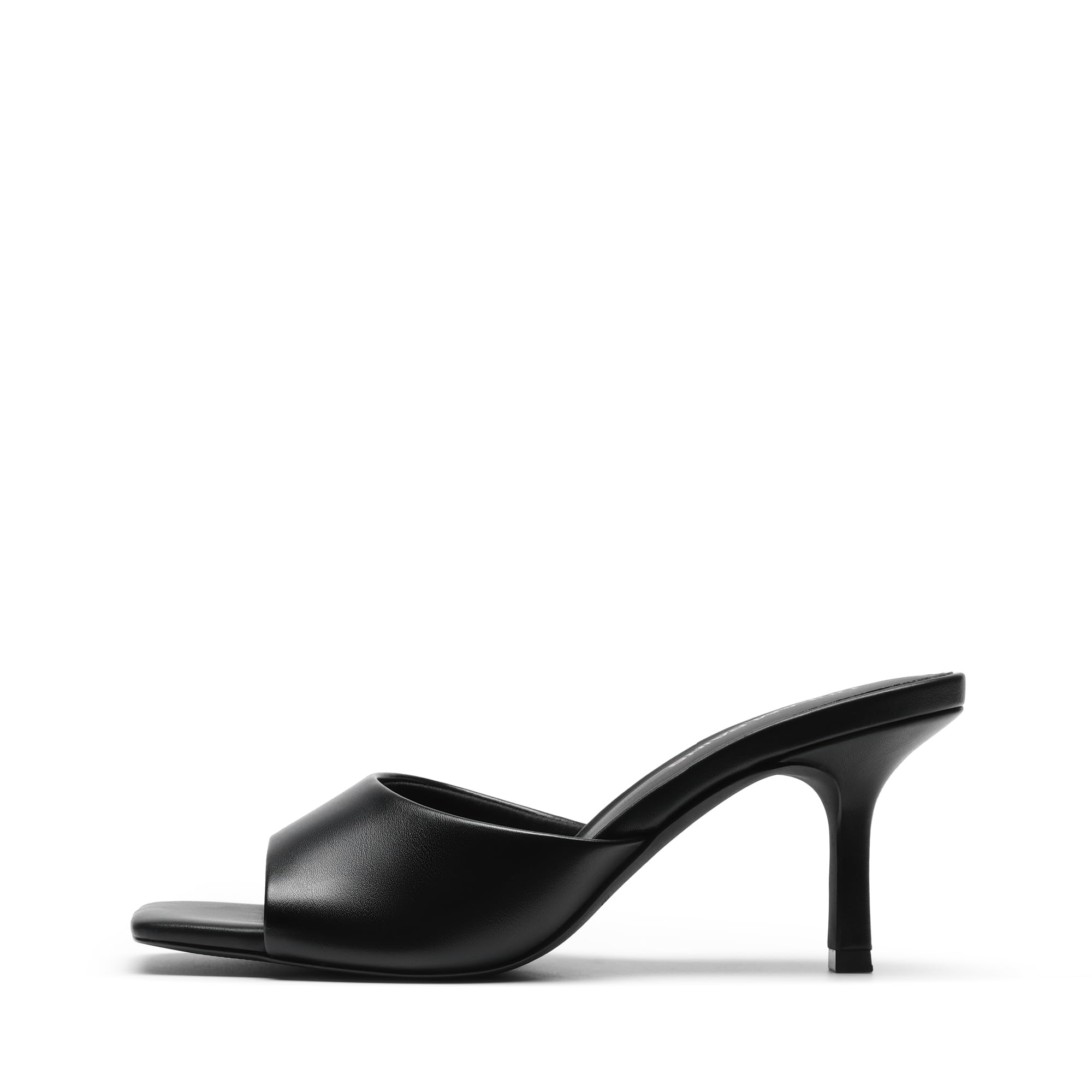 DREAM PAIRS Women's Kitten Heels Sandals – Square Toe Slip On Low Heels, Heeled Mules Footwear for Everyday, Dressy & Casual Occasions,Size 8,All Black,SDHS25004W