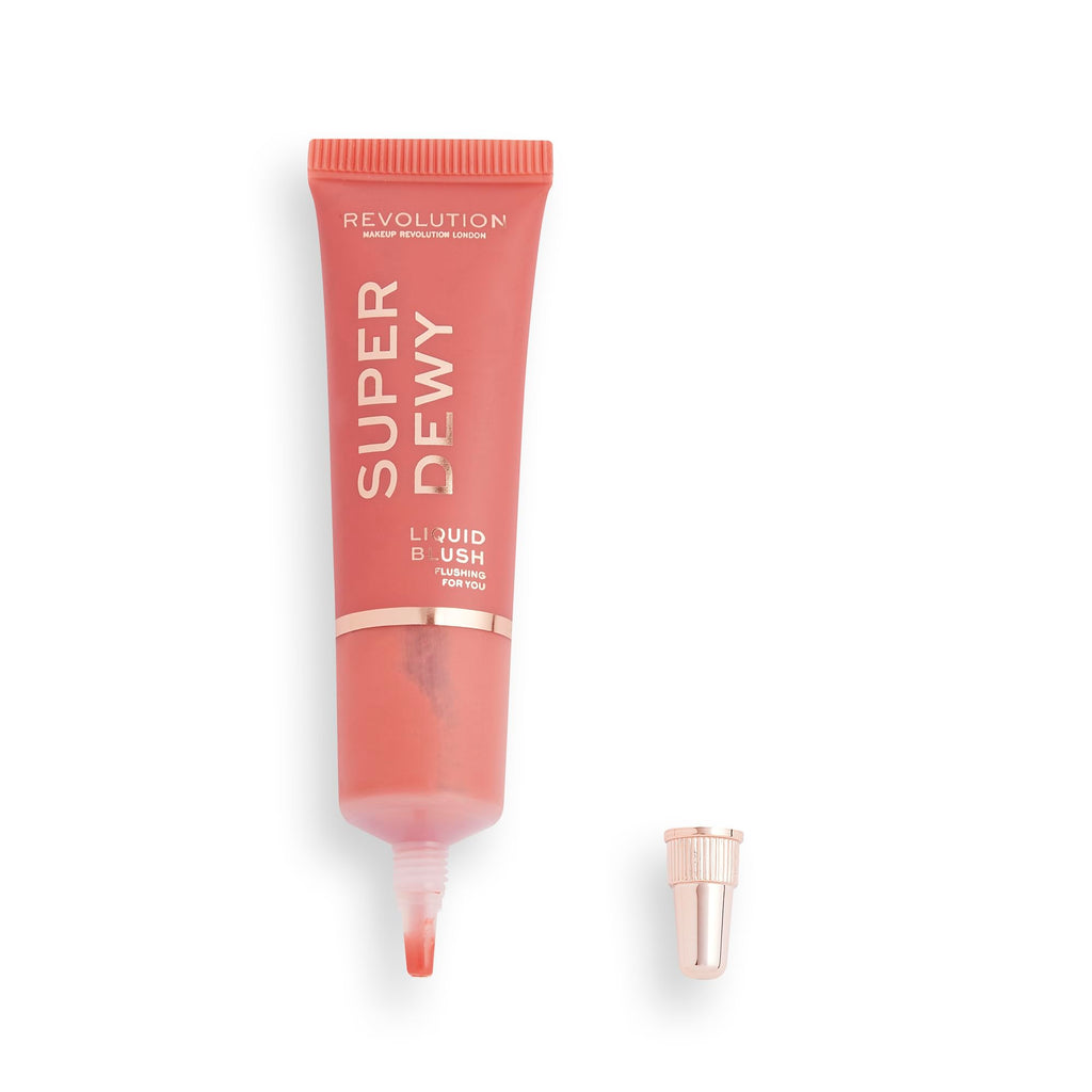 Revolution, Superdewy Liquid Blush, Richly Pigmented & Buildable, Blendable Formula, Flushing For You, 0.5 fl oz