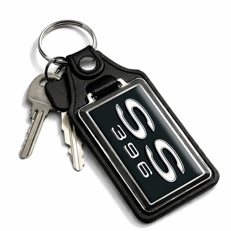 Brotherhood 1970's Compatible with Chevelle SS 396 Black Engine Emblem Design Key Chain Key Holder Key Ring For Men Heavy Duty Car Key Ring For Men and Women