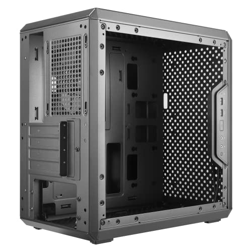 Cooler Master MasterBox Q300L Micro-ATX PC Case – Compact mATX Computer Case with Magnetic Dust Filters, Modular Adjustable I/O Panel, Perforated Airflow Design, 1 x 120mm Pre-Installed Fan, Black