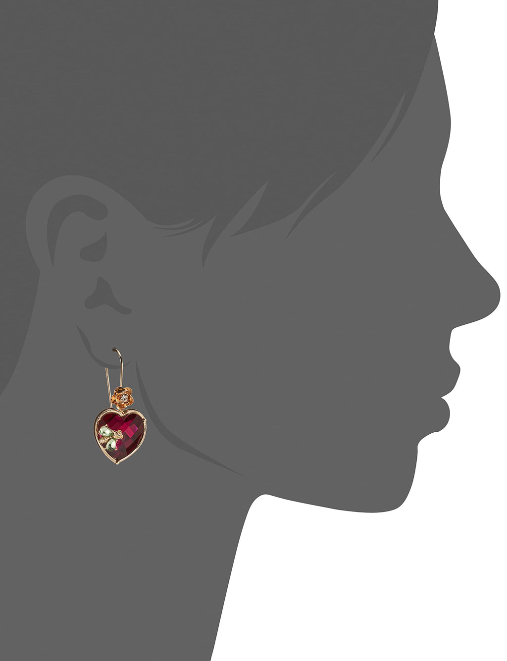 Betsey Johnson Stone Heart Drop Earrings