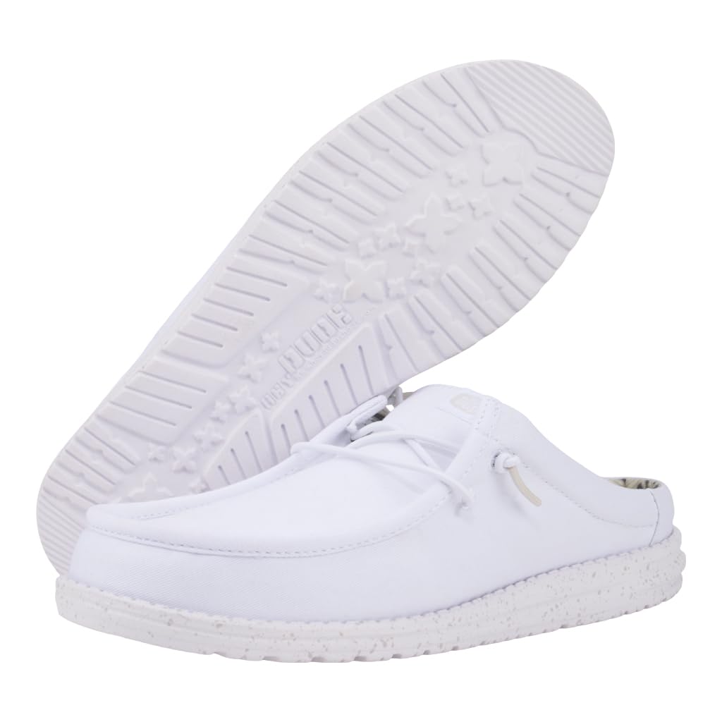 HEYDUDE Wally Slip Stretch Canvas - White/White