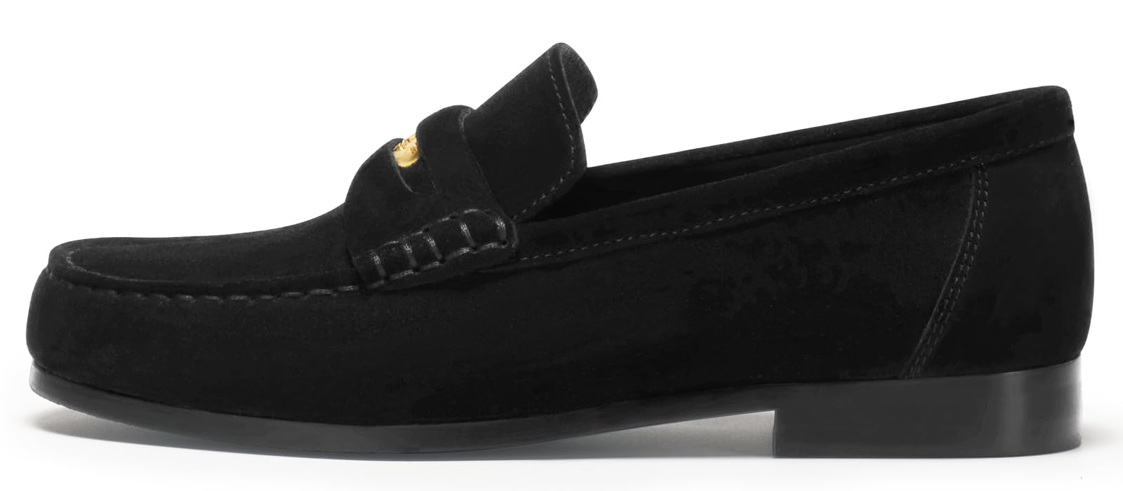 Journey West Ivy Style Suede Slip-on Penny Loafers Shoes for Women Black US 6
