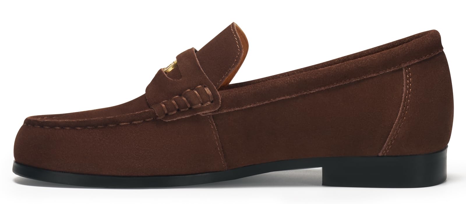 Journey West Ivy Style Suede Slip-on Penny Loafers Shoes for Women Coffee US 9