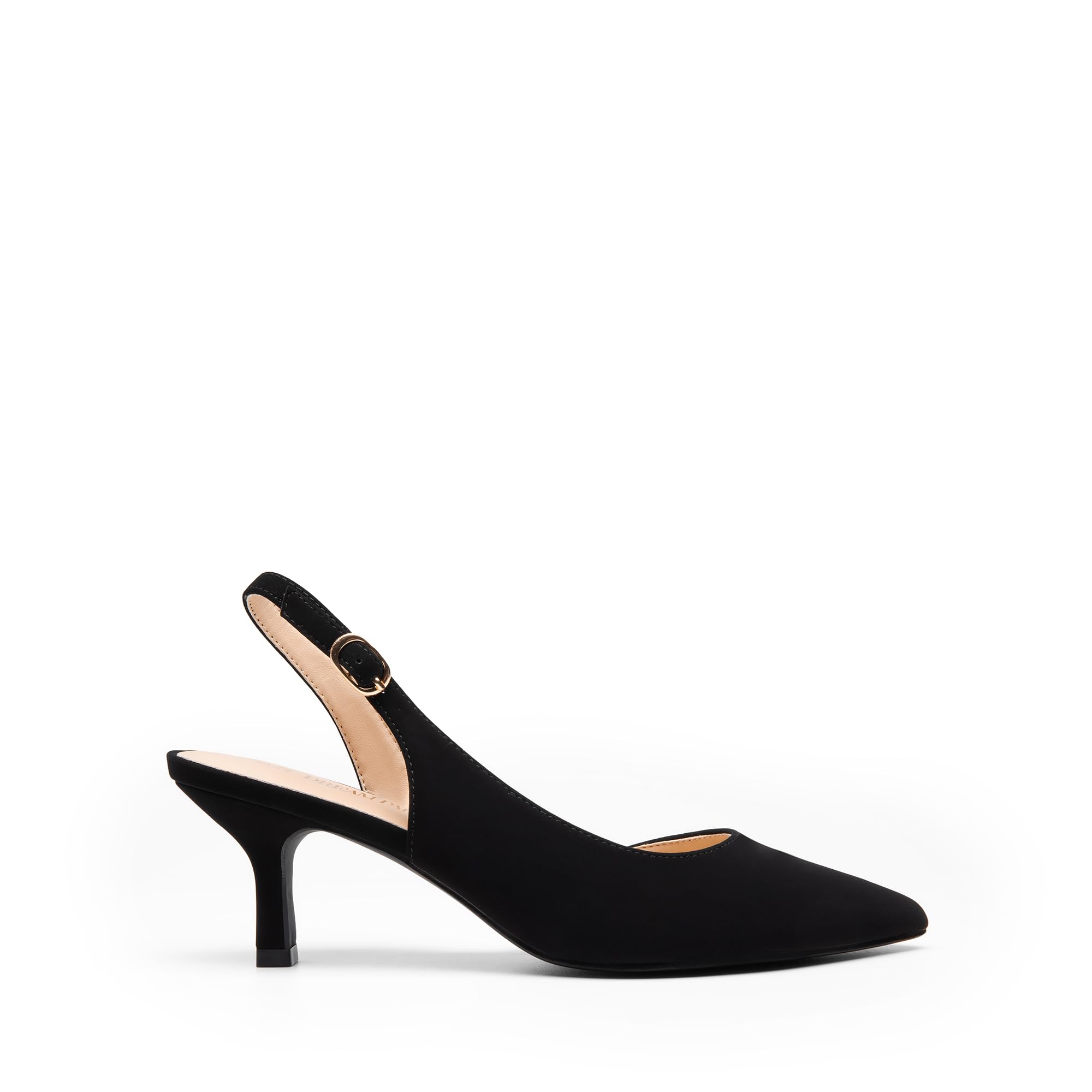 DREAM PAIRS Women's Kitten Heels Slingback Closed Pointed Toe Low Pumps Shoes Women Party Wedding Sexy Casual Dress Shoes,Size 8,Black-Nubuck,SDPU2454W