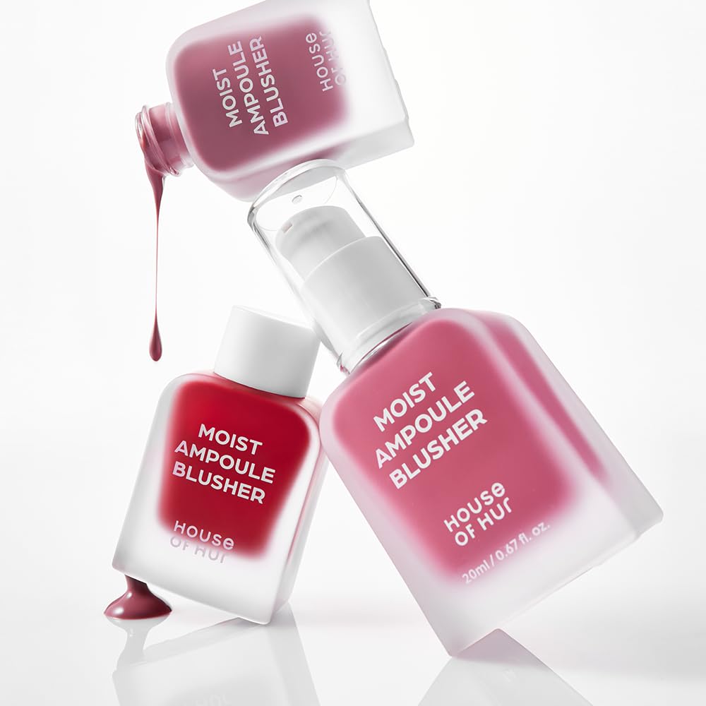 House of Hur Liquid Blusher – Korean Makeup Hydrating Liquid Blush – Water-Based, Blendable + Buildable – Hyaluronic Acid + Panthenol, Dewy Finish – 11 Shades – 03 Rose Brown (20 ml/0.68 fl oz)
