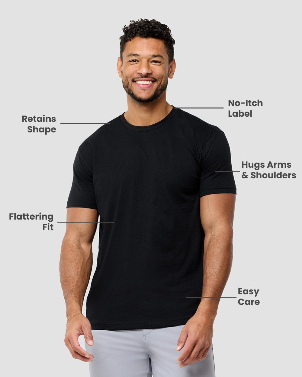 INTO THE AM Men's Plain Basic Tees 3 Pack Multipack - Fitted Essential Crewneck Blank Gym Classic Casual True Fit Fashion for Guys (Black/Navy/White, Medium)