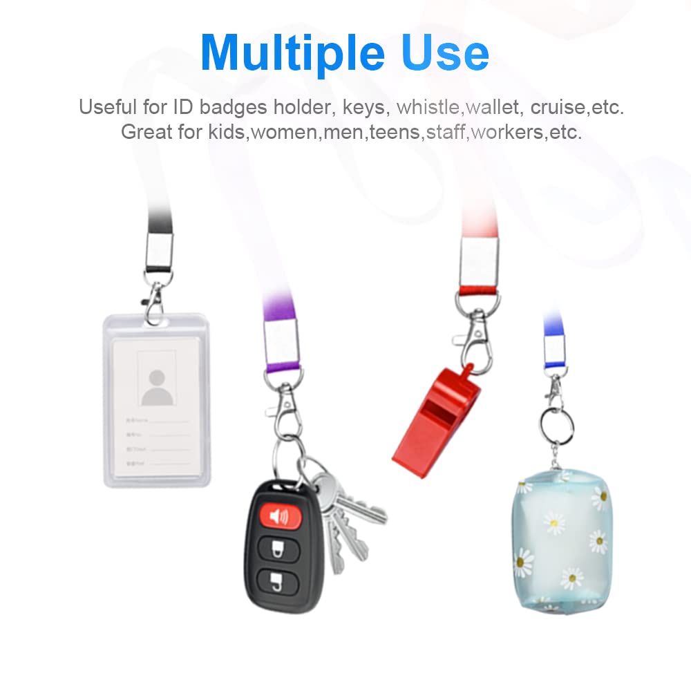 Mcyye 5 PCS Badge Lanyards with Clip for Keys & ID Badges, Premium Lanyard Strap for Teacher, Kids, Men, Women, Badge Lanyard for Cruise, Keys, Wallet, Phone, USB, Keychain