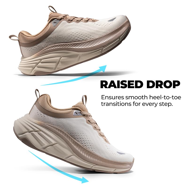 NORTIV 8 Women's Walking Shoes Cushion Comfortable ActiveBreeze Running Tennis Shoes Non-Slip Workout Gym Sports Athletic Breathable Fashion Sneakers,Size 8,Beige/Khaki,SNWS248W