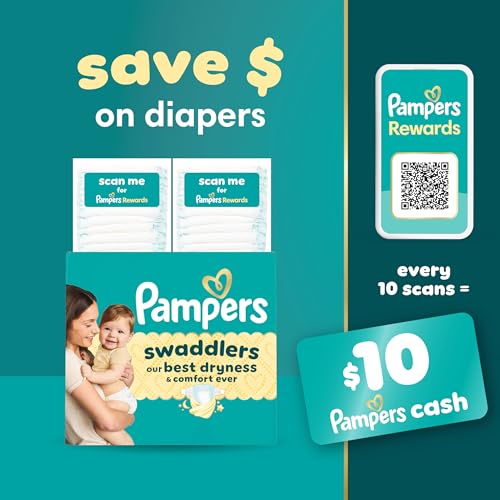 Pampers Swaddlers Diapers, Size 3 (13-26 lbs), 168 Count, Absorbent, Keeps Baby Dry and Comfortable, Skin Safe Disposable Baby Diaper