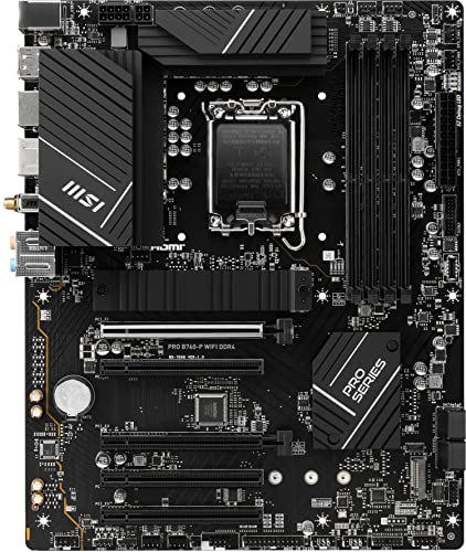 MSI PRO B760-P WiFi DDR4 ProSeries Motherboard - Supports 12th/13th/14th Gen Intel Processors, LGA 1700, DDR4, PCIe 4.0, M.2, 2.5Gbps LAN, USB 3.2 Gen2, HDMI/DP, Wi-Fi 6E, Bluetooth 5.3, ATX