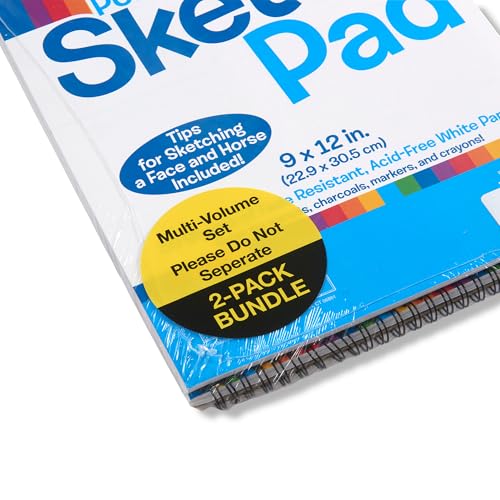 Melissa & Doug Drawing Paper, Sketch Pad, 2-Pack Bundle for Coloring, Writing or Painting (9 x 12 inches) - 50 Sheets Each, Kids Drawing Pad & Art Supplies for Kids Ages 3+ - FSC Certified