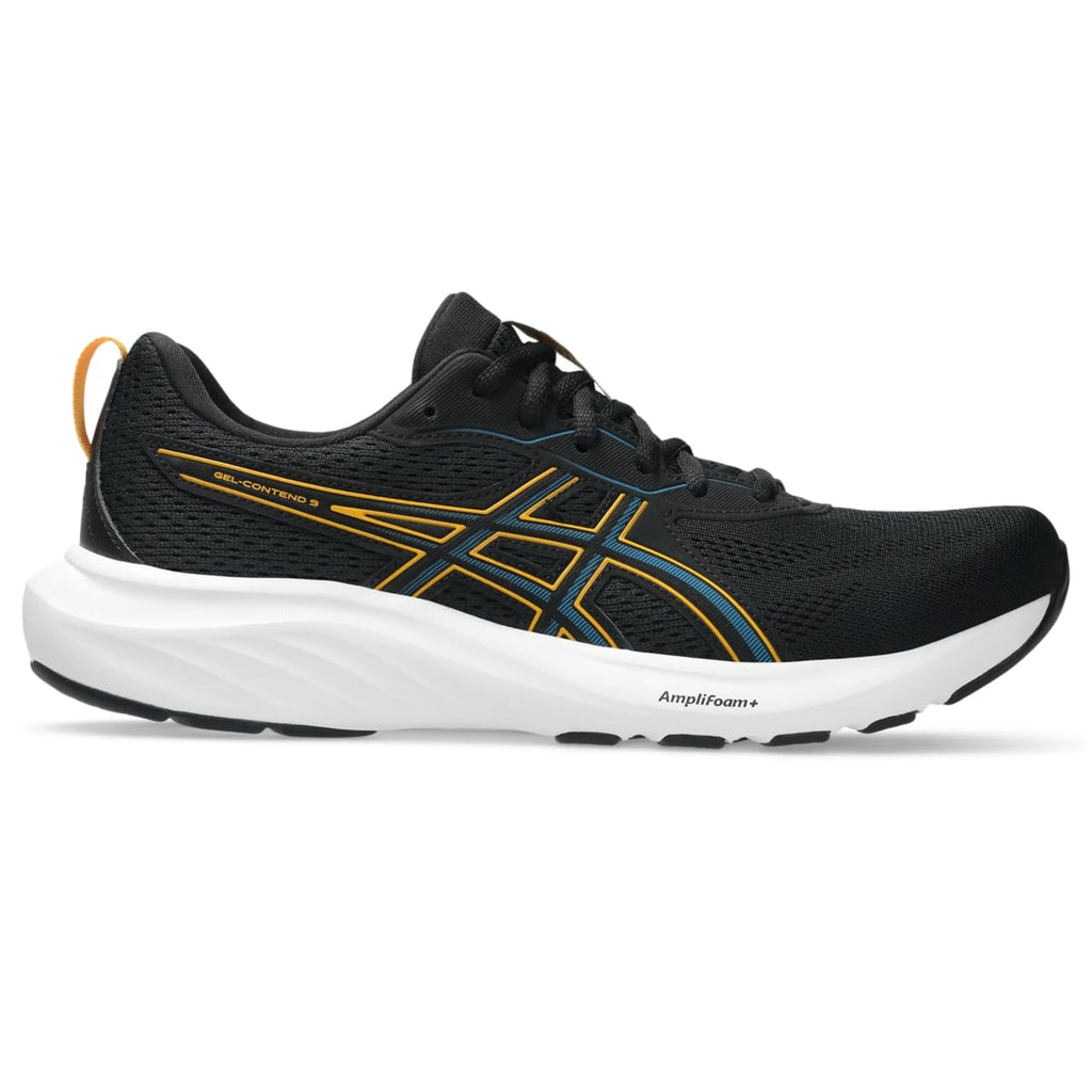ASICS Men's Gel-Contend 9 Running Shoes, 10.5, Black/YAMABUKI
