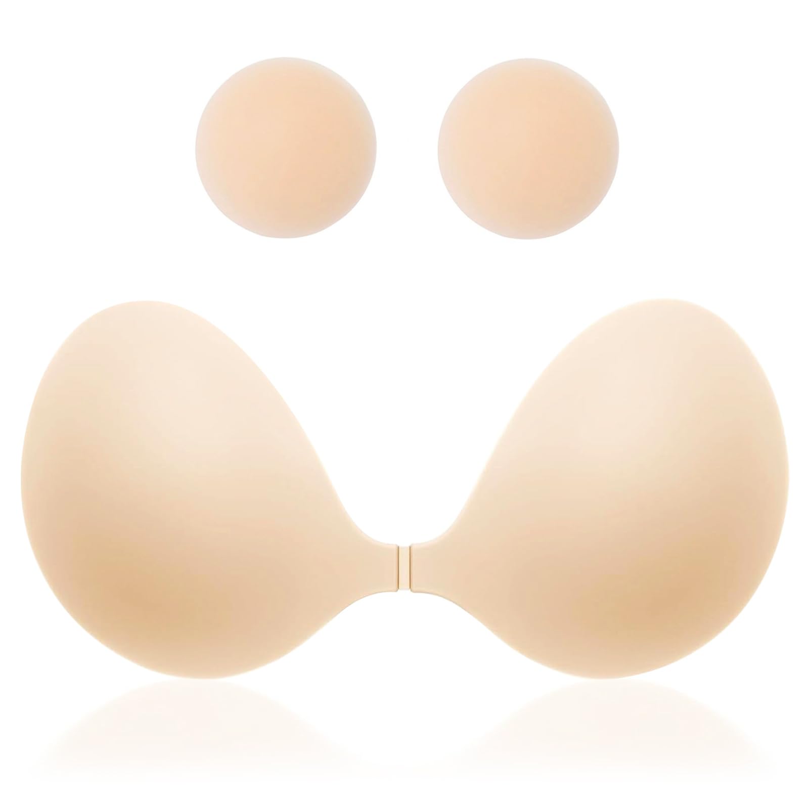 MITALOO 2025 Adhesive Bra Upgraded Silicone Push Up Invisible Sticky bras Breast Covers for Women Nude