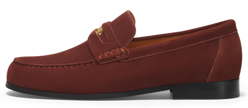 Journey West Suede Slip-on Penny Loafers Shoes for Men Brown US 8.5