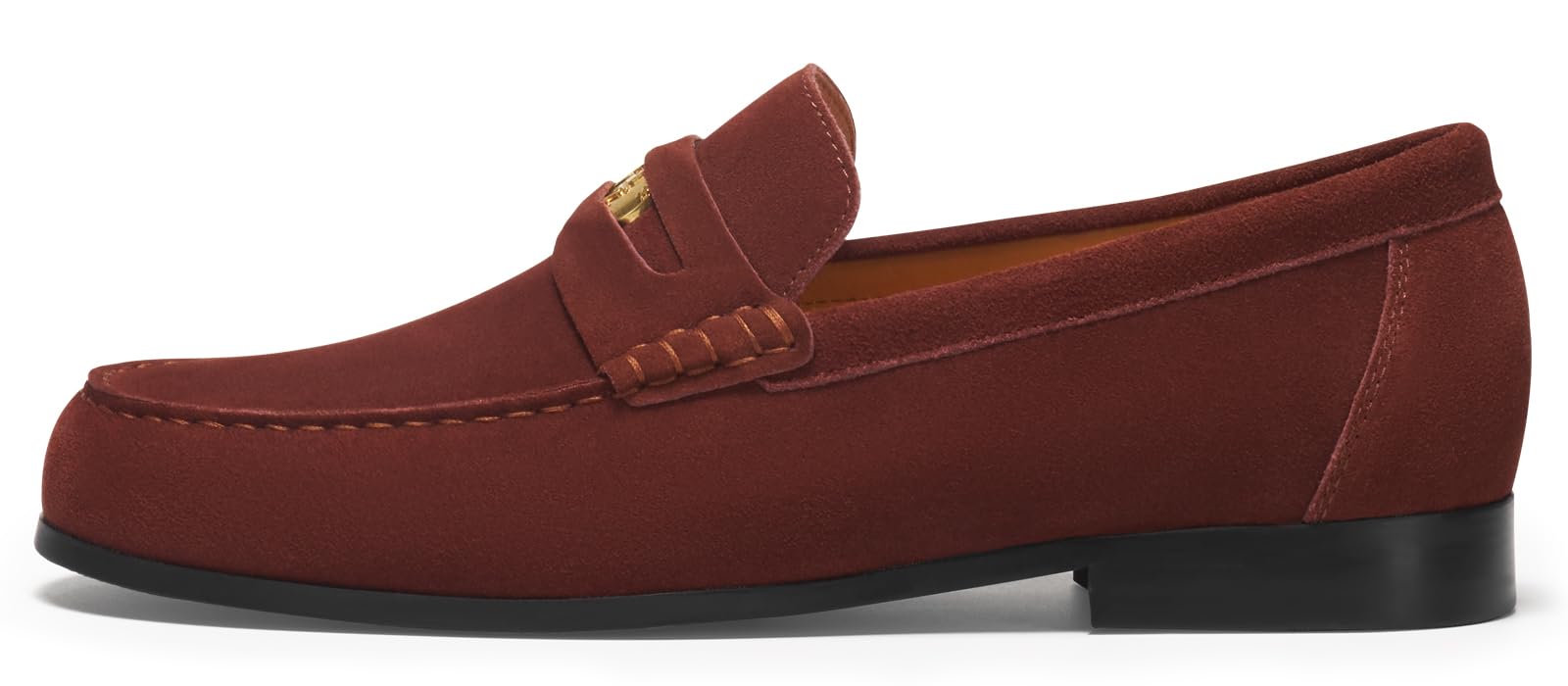 Journey West Suede Slip-on Penny Loafers Shoes for Men Brown US 8.5
