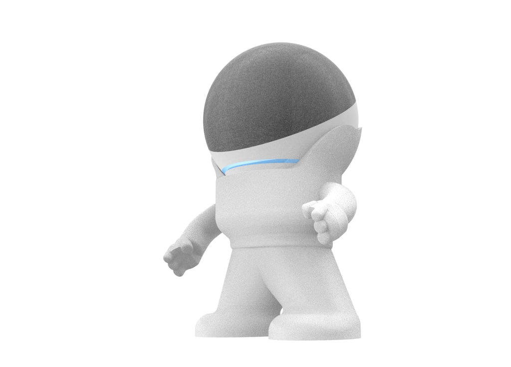 Splin Alexa Smart Speaker Echo Dot 4th or 5th Gen Desktop Stand Stand - Amazon- Mr. Bill (White)