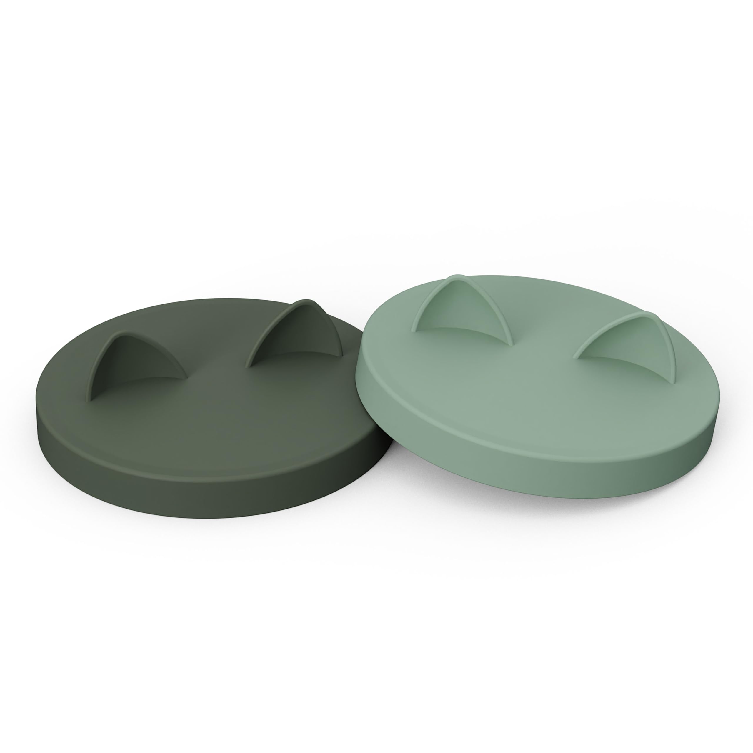 OHMO 2 Pack Pet Food Can Lids, (3.3 in / 85mm) Silicone Pet Food Can Lids Covers for 5.5 oz Cat and Dog Food Cans, Camo&Light Green