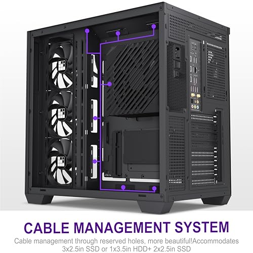FOIFKIN F300 (2025) PC Case - Pre-Installed 4 No RGB Fan, ATX Mid-Tower Gaming PC Case, 270° Panoramic Glass with Type-C, FOIFKIN (Black)