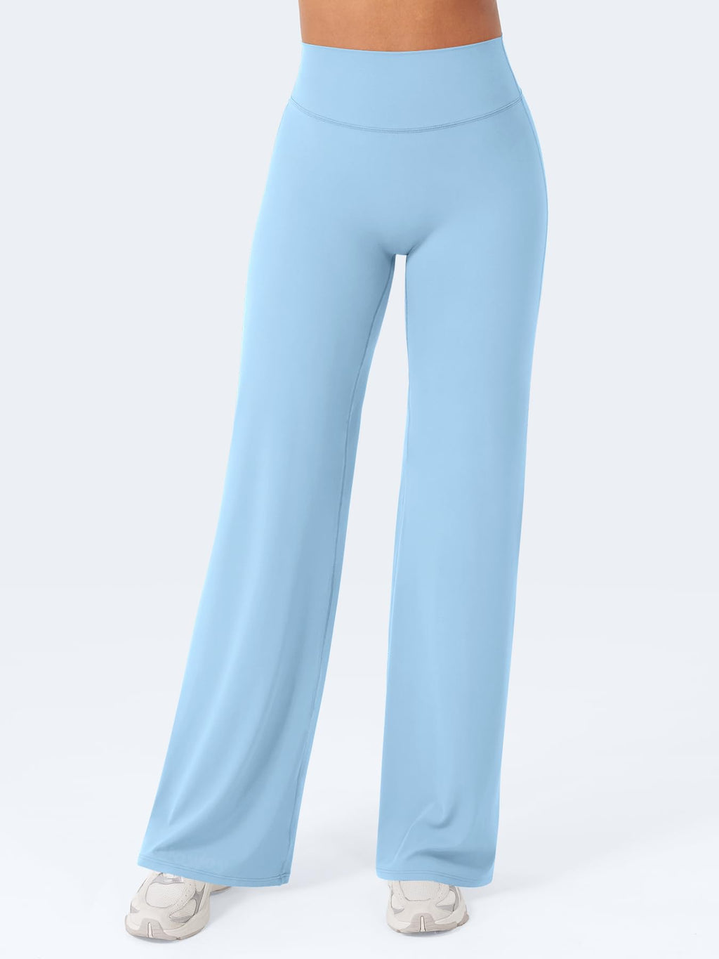 VOYJOY Straight Leggings Bottoms Wide Leg Pants for Women 29"/ 31.5"/33"/35" High Waist Stretch Casual Sweatpants