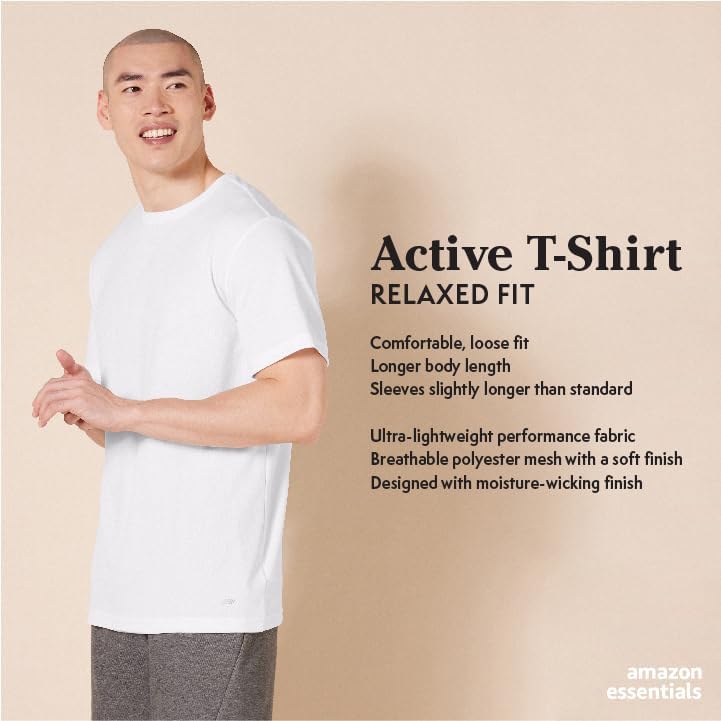 Amazon Essentials Men's Performance Tech Workout T-Shirts, Pack of 2, Navy/Red, XX-Large