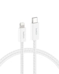 Belkin USB C Cable w/Lightning Connector, 6.6ft - Soft, Flexible Fast-Charging Cable, Lightning Charger Cord for iPhone 14 & Earlier Series, iPad 9th Gen, Airpods & More - White