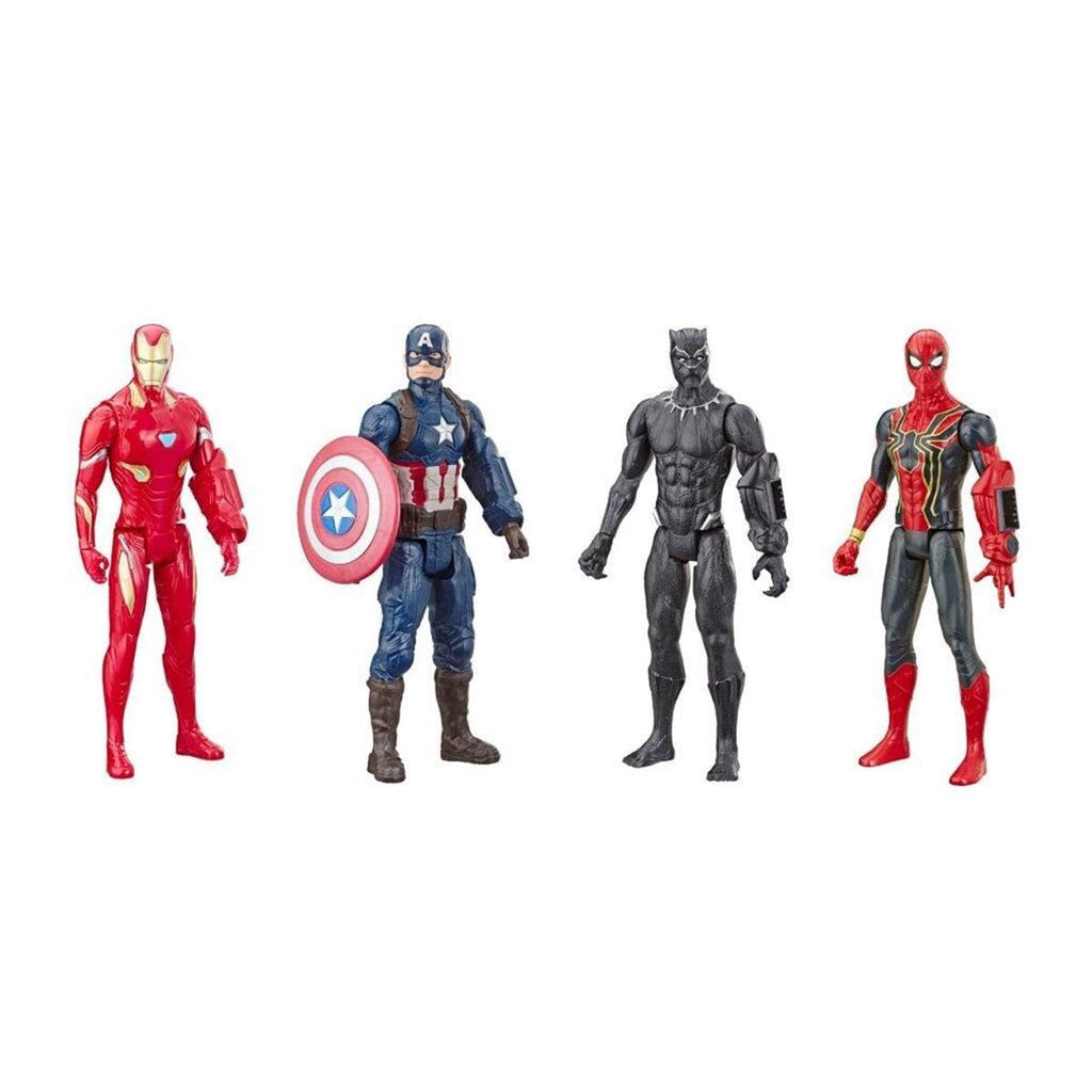Marvel Avengers Endgame Titan Hero Series 12" Action Figures Captain America, Iron Spider, Black Panther, and Iron Man (4 Action Figures)