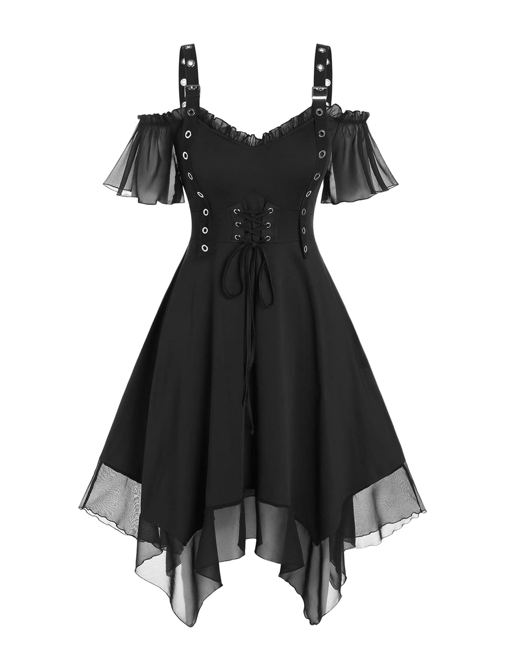 ROSE GAL Womens Plus Size Dresses Sleeveless Wrap V-Neck Gothic Vintage 50S Spaghtti Strap Swing Cocktail Rockabilly Weeding Party Maxi Dress