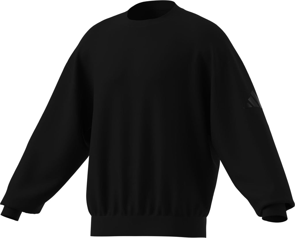 adidas Men's Soft Lux Loose Sweatshirt, Black, Large