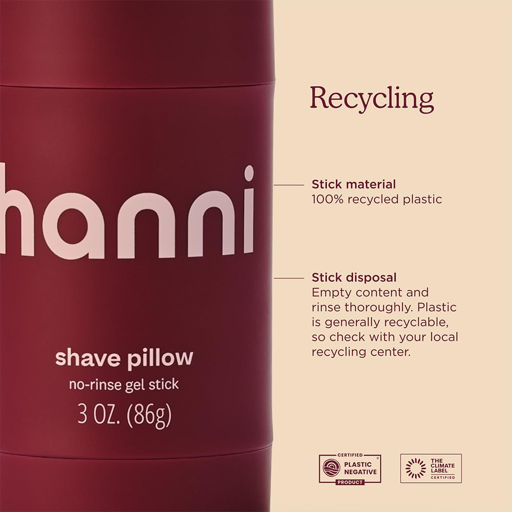 HANNI Shave Pillow, Shaving Gel for Women and Men, Hair Removal Products for Pubic, Body Hair or Legs, In-Shower/Waterless Razor, Travel Friendly Skin Care Moisturizer, Women's Grooming, 3 oz