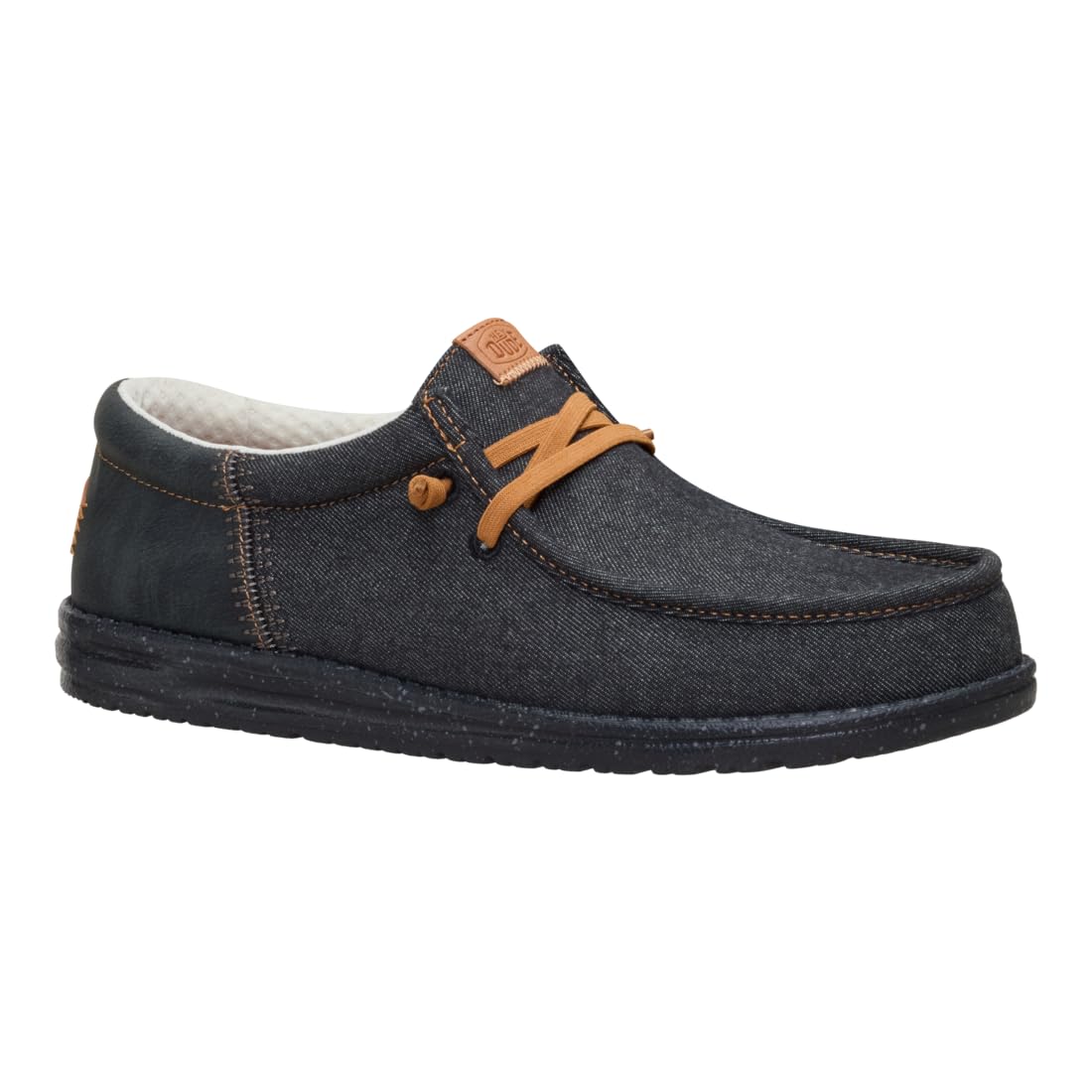 HEYDUDE Wally Funk Denim Black 11, Men’s Shoes, Slip-on Loafers, Comfortable & Light-Weight