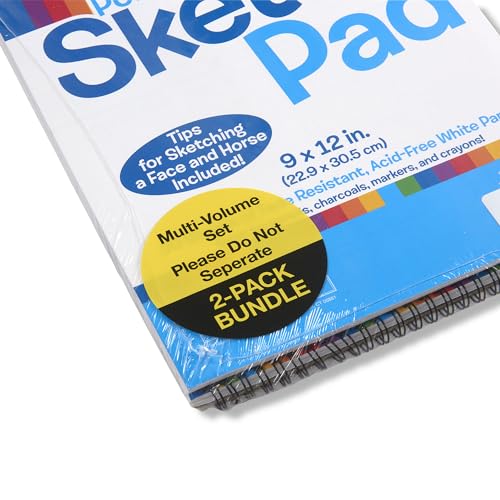 Melissa & Doug Drawing Paper, Sketch Pad, 2-Pack Bundle for Coloring, Writing or Painting (9 x 12 inches) - 50 Sheets Each, Kids Drawing Pad & Art Supplies for Kids Ages 3+ - FSC Certified