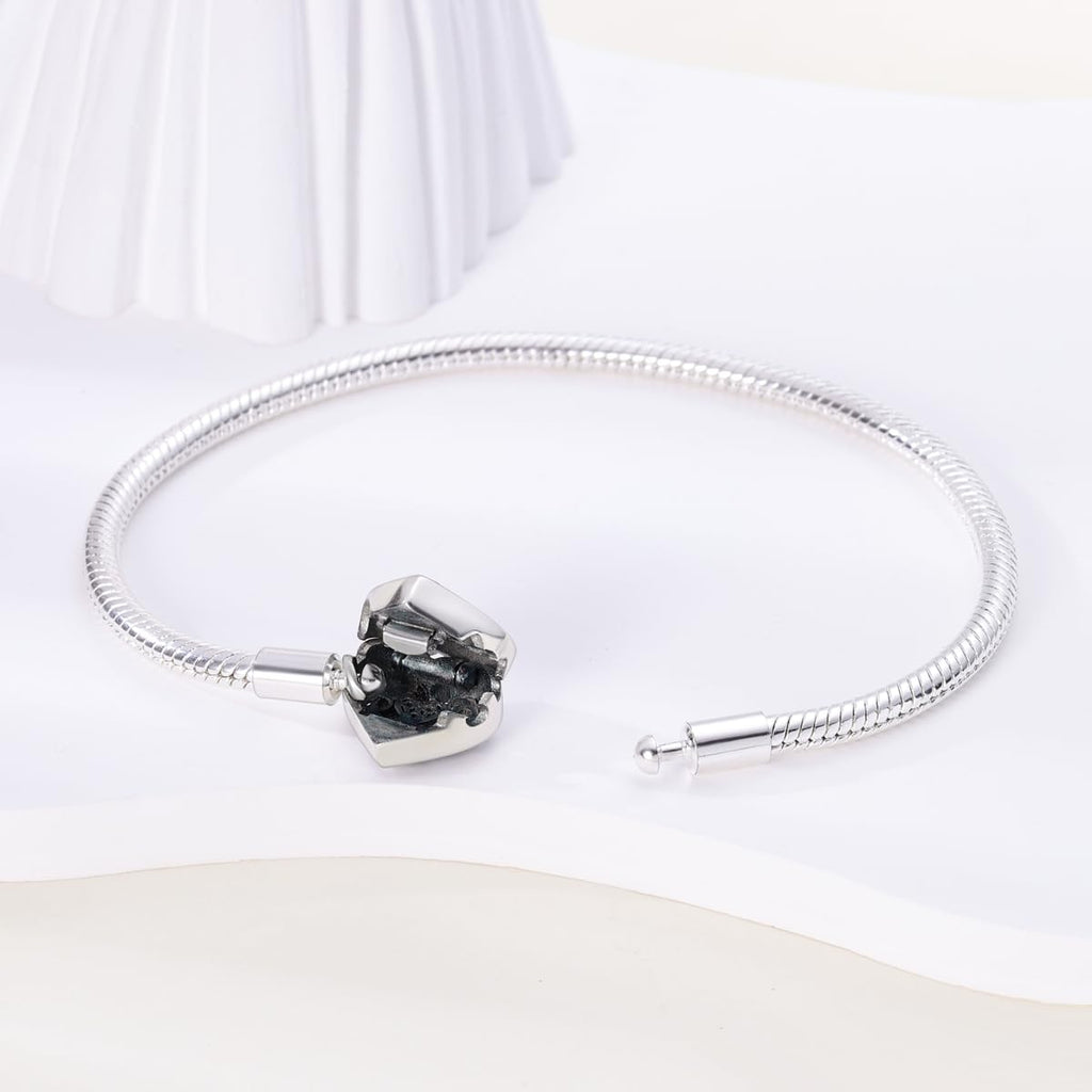 Parmuz 925 Sterling Silver Charm Bracelet for Woman Snake Chain Bracelet Star Moon Butterfly Cute Iconic Moments European Bracelet Jewelry Gift for Woman