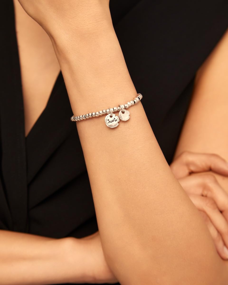 Uno de 50 CERTIFICATED LUCK Stretch Bracelet, Sterling Silver-Plated