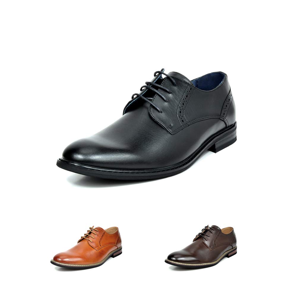 Bruno Marc Men's Prince-16 Black Leather Lined Dress Oxfords Shoes Size 11 M US