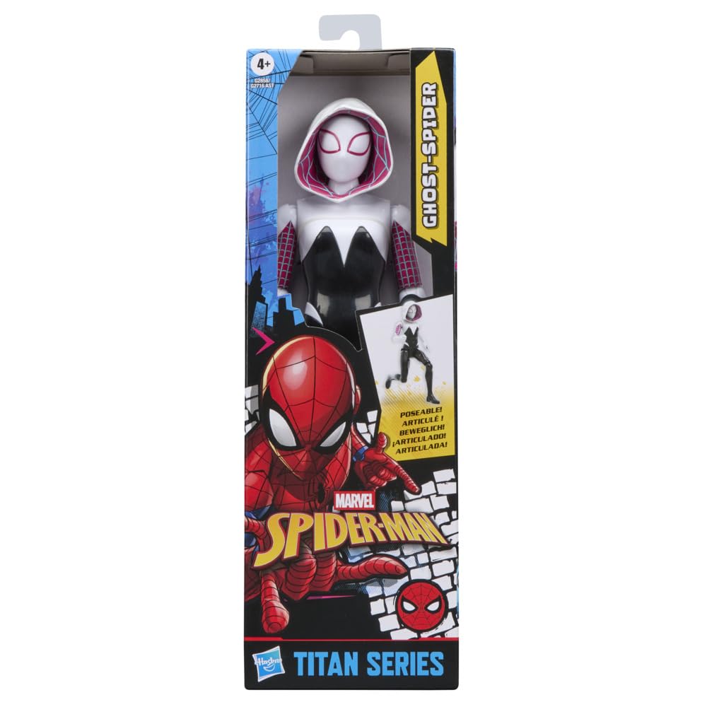 SPIDER-MAN Marvel Titan Series Ghost-Spider Action Figure, 12-Inch-Scale (30 cm) Super Hero Toys for Kids Ages 4+