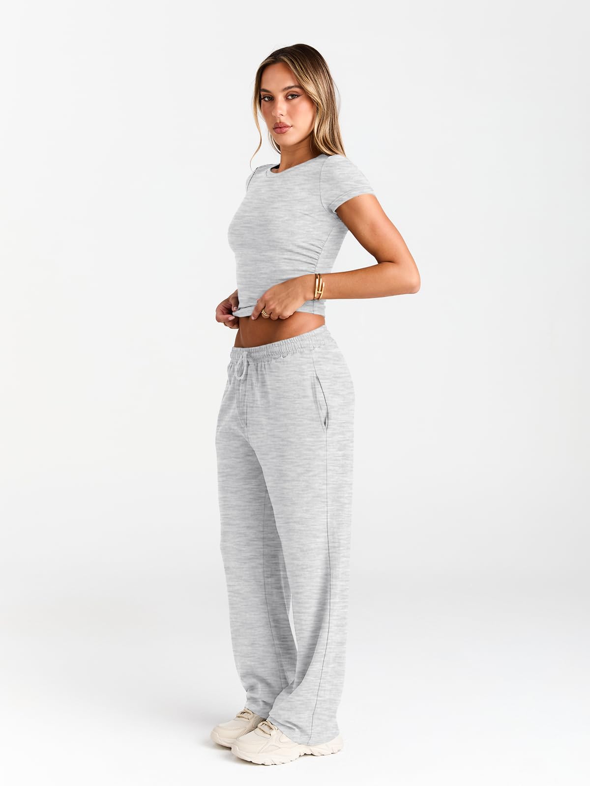 Trendy Queen Womens 2 Two Piece Set 2026 Summer Workout Beach Vacation Cruise Gym Clothes Spring Fashion Lounge Matching Sweatsuit Sweat Airport Travel Outfit Resort Wear Fitness Clothing