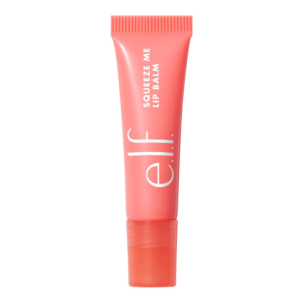 e.l.f. Squeeze Me Lip Balm, Moisturising Lip Balm For A Sheer Tint Of Colour, Infused With Hyaluronic Acid, Vegan & Cruelty-free, Strawberry