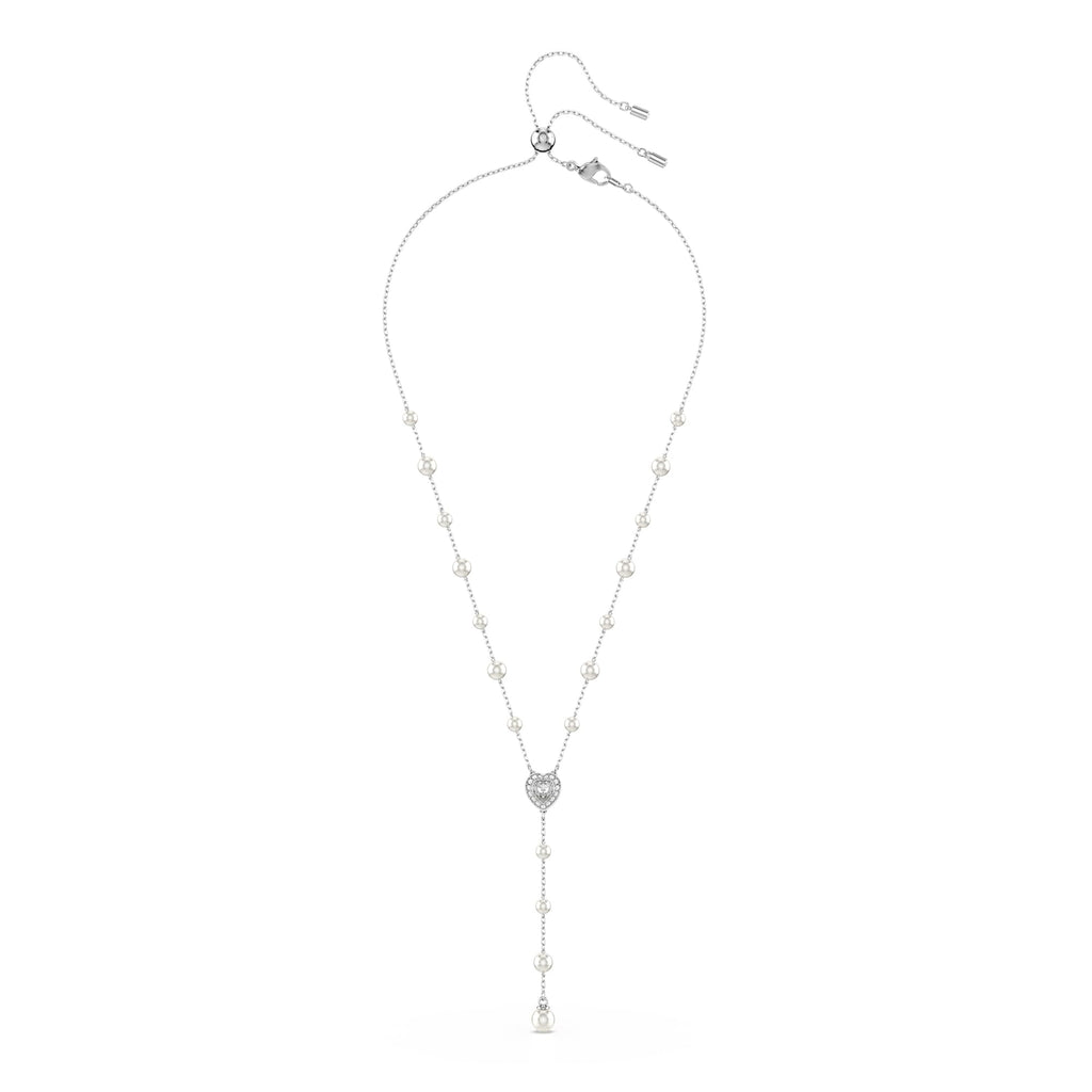 Swarovski Ariana Grande Y Style Crystal and Pearl Necklace in Rhodium Finish - Part of the Ariana Grande x Capsule Collection