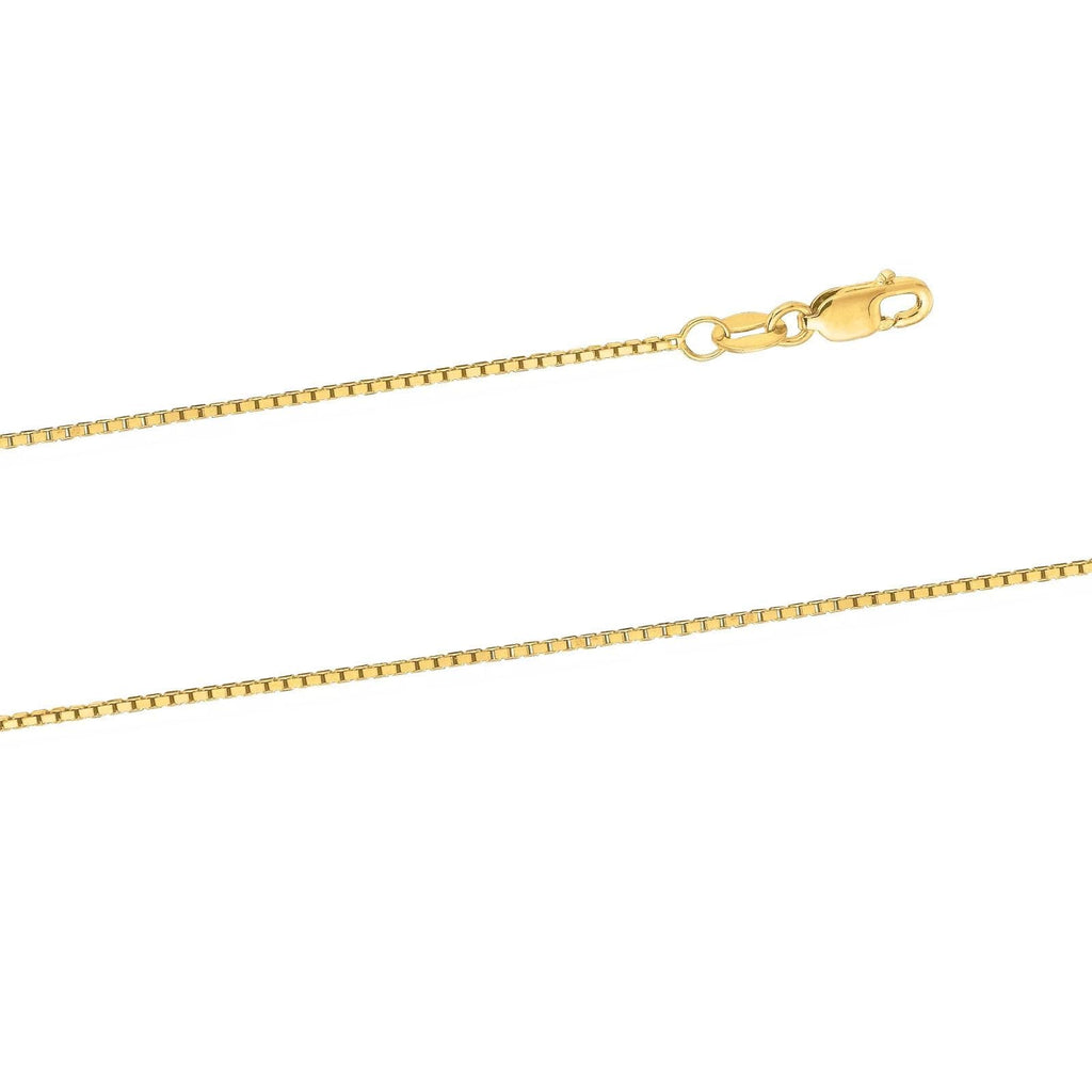 GOLDPAR 14k Yellow Gold Solid Box Chain 1.05mm Necklace for Women Jewelry with Lobster Clasp - 16"