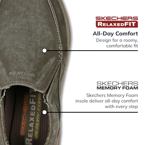 Skechers Men's Expected Avillo Moccasin, Khaki, 12 D US