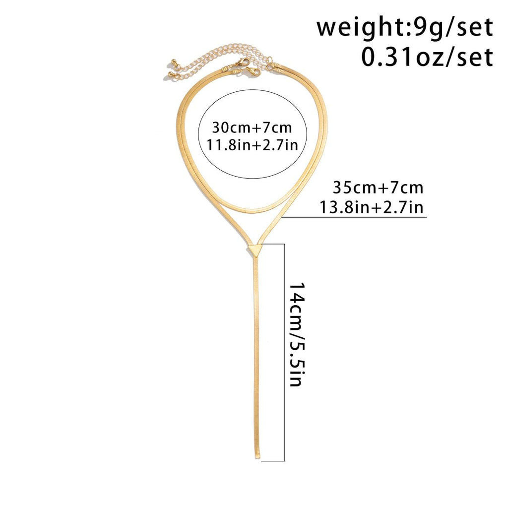 GIGB PBDK Gold Choker Necklace for Women,Chunky Statement Necklace Set,Long Layered Necklaces,Charm Drop Necklace,Fashion Gold Body Chain Jewelry Accessories (Gold1)