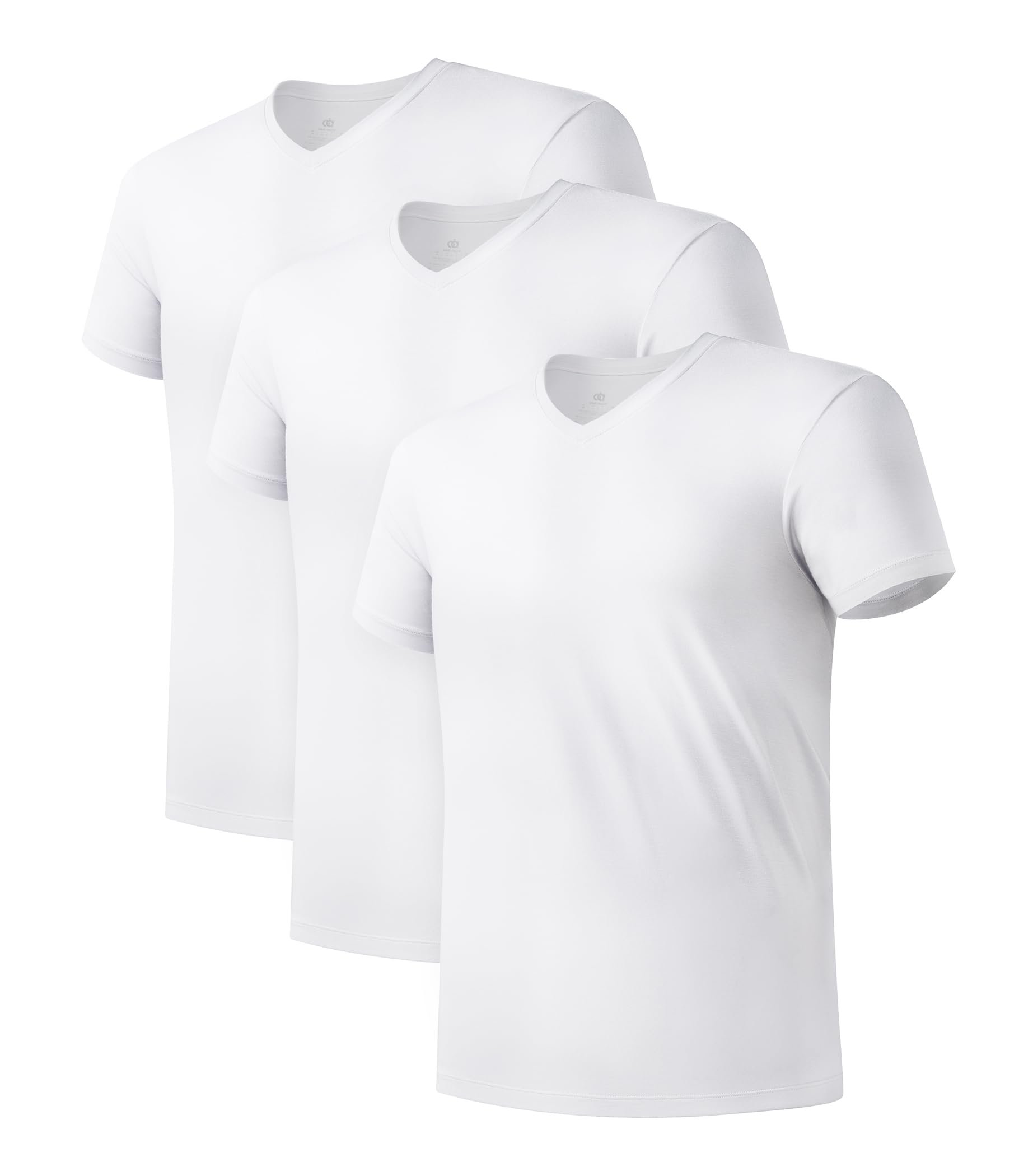 DAVID ARCHY Men's Undershirts Micro Modal Ultra Soft T-Shirts Stretch Moisture-Wicking V-Neck Tees for Men, 3-Pack (XL, White)